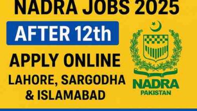 JOBS IN NADRA AFTER 12TH
